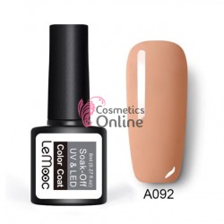 Oja semipermanenta LeMooc color UV / LED de 8 ml Cod A092 Cream Blush + 1 Cutie sclipici Auriu Cadou